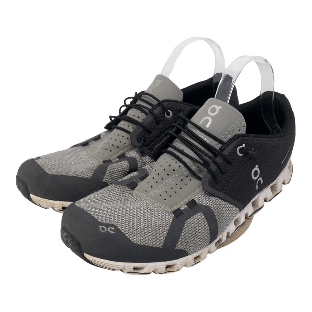 ON Running Cloud Slip On No Tie Running Gray Black Grey Men's 11.5